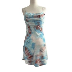 Saints + Secrets Strappy Mini Dress watercolor Small